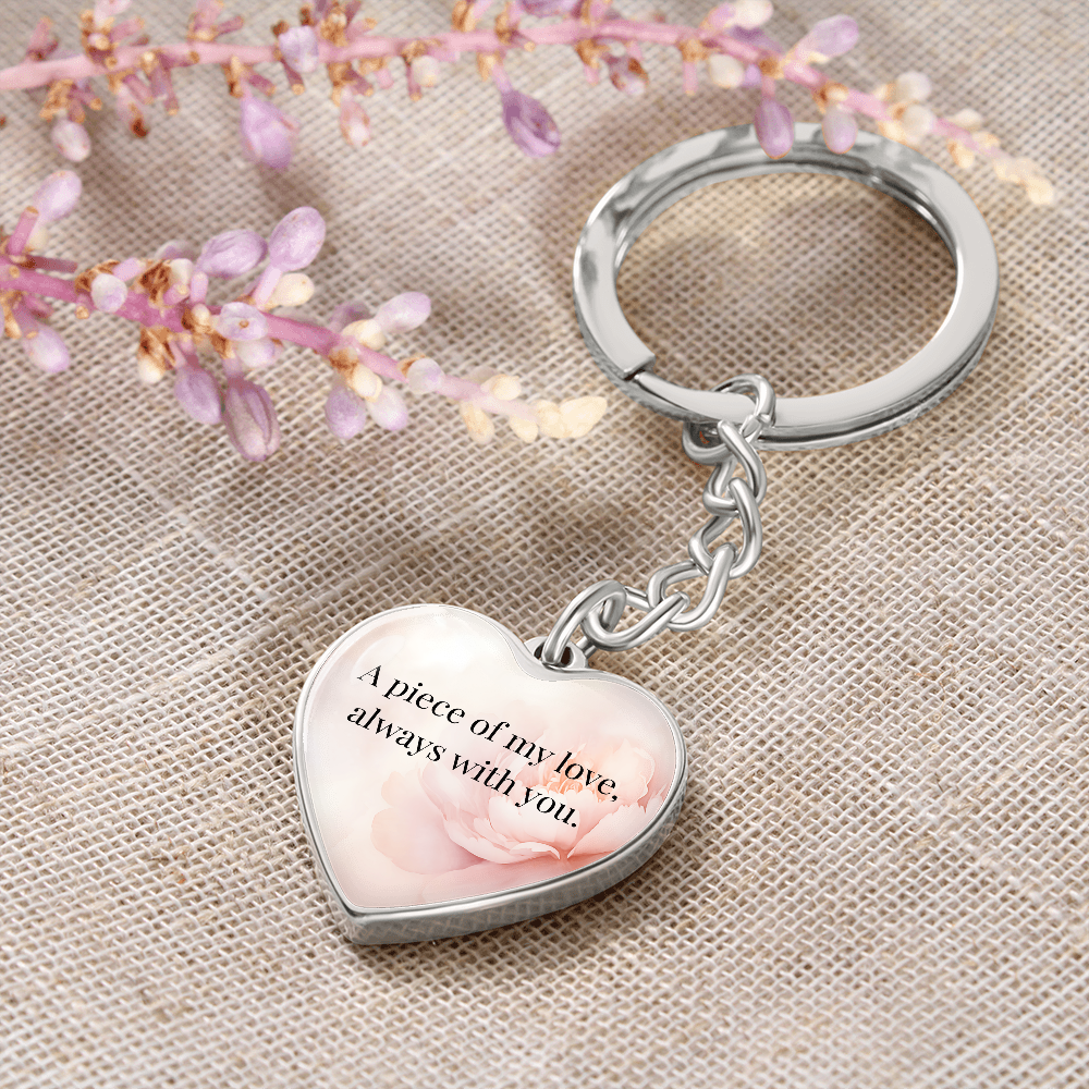 "A Piece of My Heart" Keychain - Matches "My Girl, My World" Necklace from Mom - Always From Mom