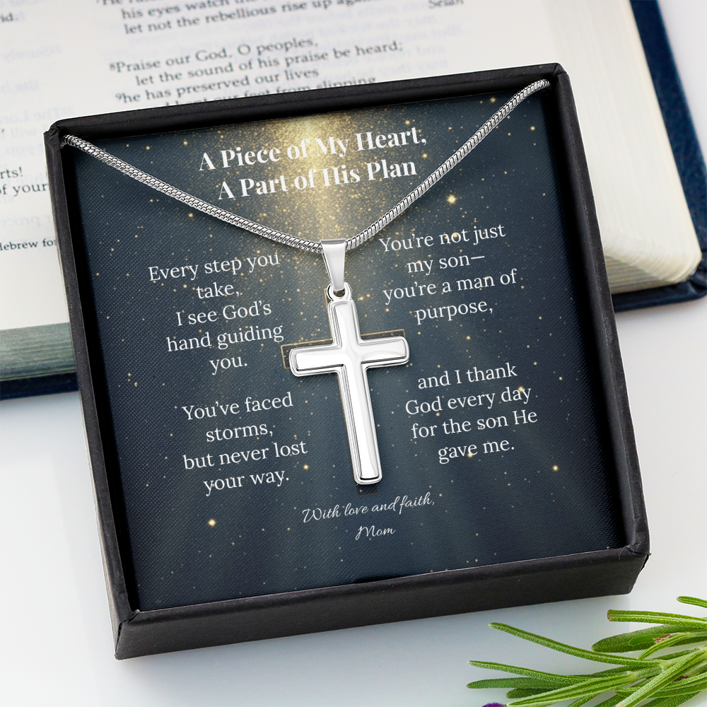 A Piece of My Heart, A Part of His Plan – Artisan Cross Necklace