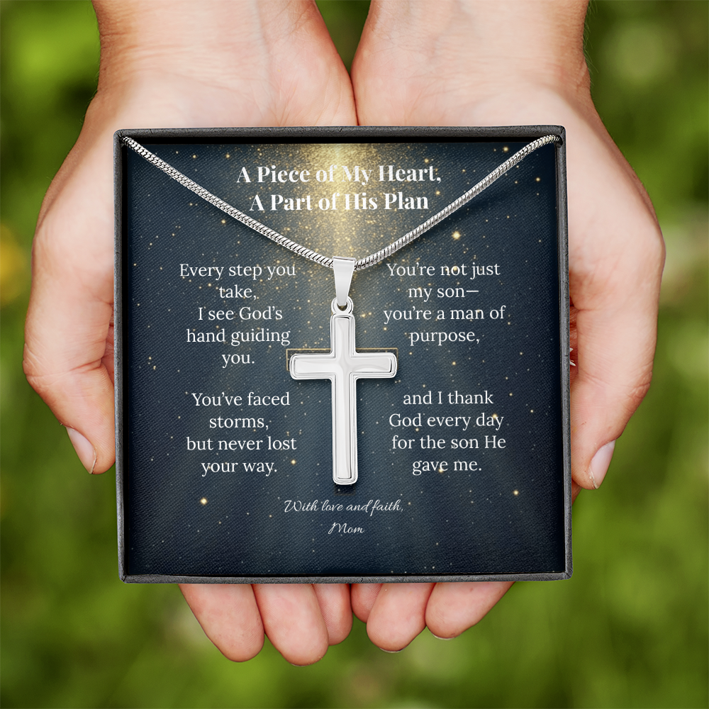 A Piece of My Heart, A Part of His Plan – Artisan Cross Necklace