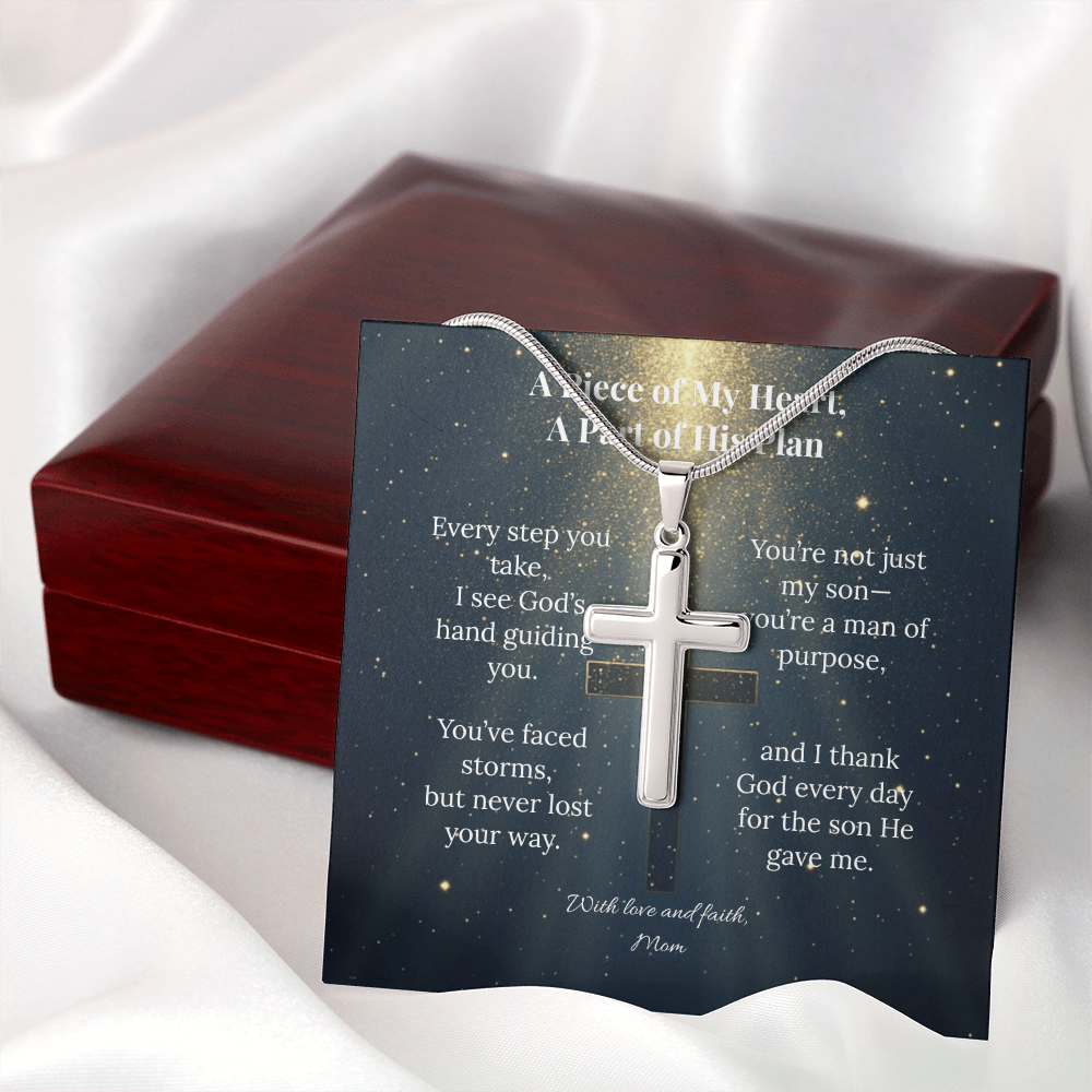 A Piece of My Heart, A Part of His Plan – Artisan Cross Necklace