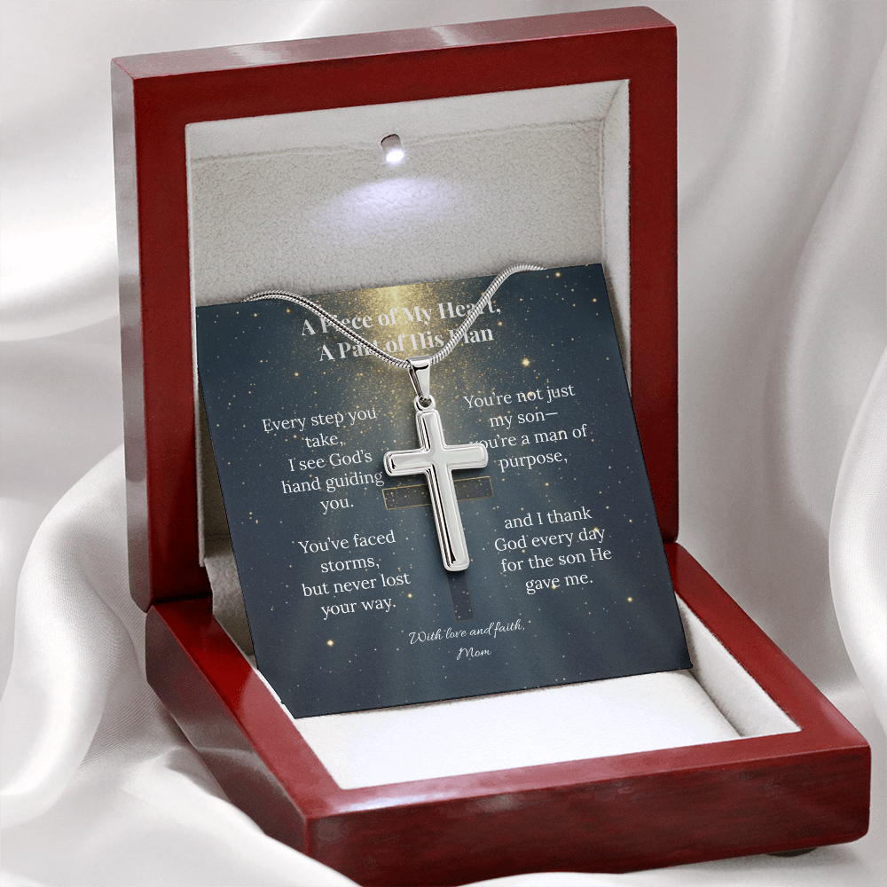 A Piece of My Heart, A Part of His Plan – Artisan Cross Necklace