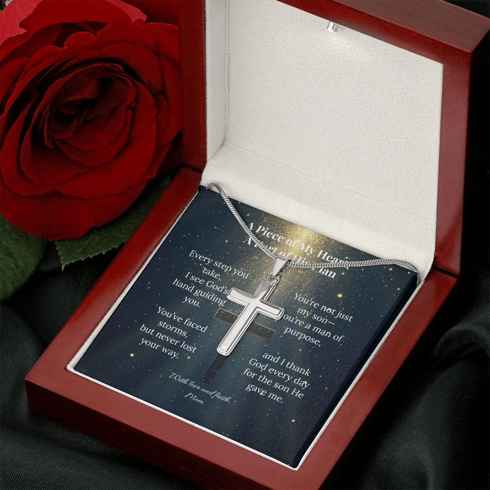 A Piece of My Heart, A Part of His Plan – Artisan Cross Necklace