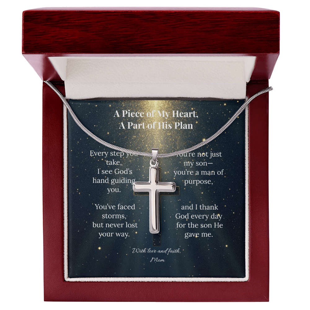 A Piece of My Heart, A Part of His Plan – Artisan Cross Necklace