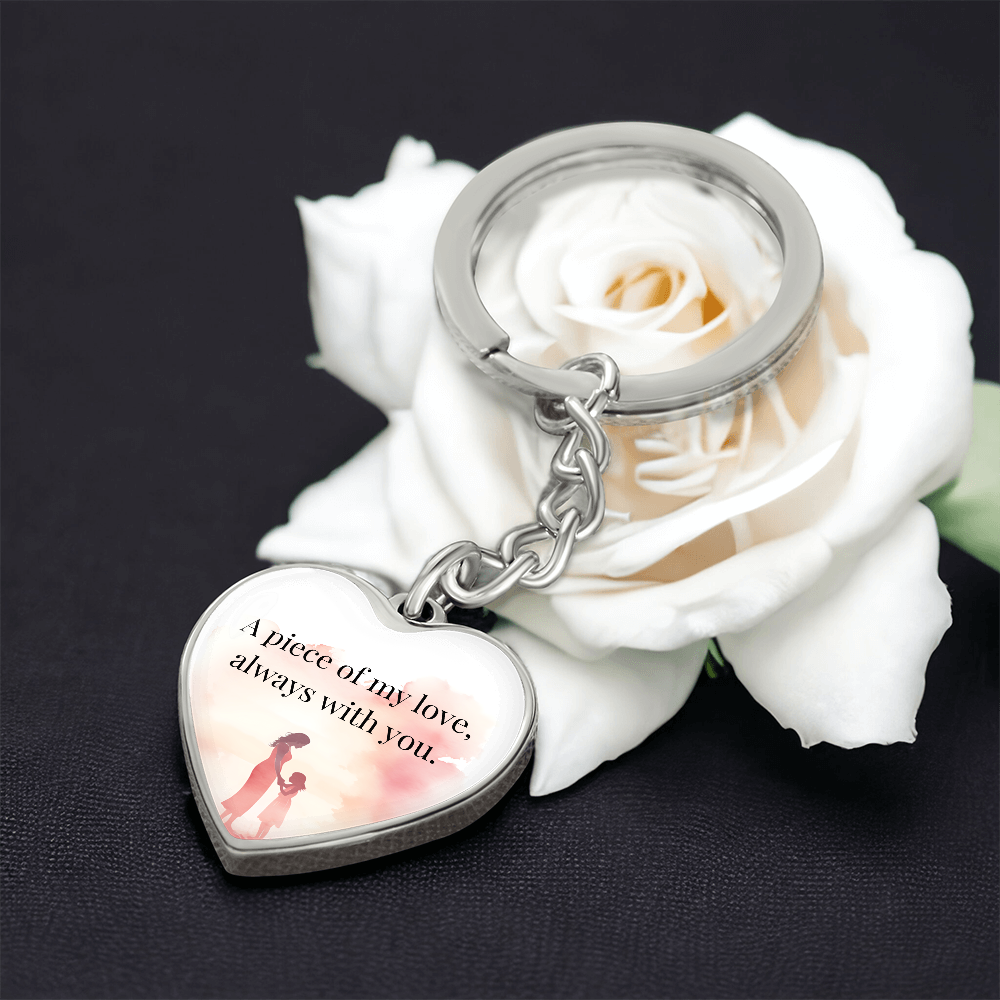 "A Piece of My Heart" Keychain - Matches "Forever Mine" Necklace - Gift from Mom to Daughter on Her First Mother's Day - Always From Mom