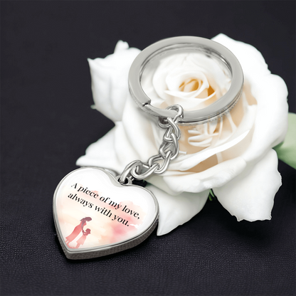 "A Piece of My Heart" Keychain - Matches "Forever Mine" Necklace - Gift from Mom to Daughter on Her First Mother's Day - Always From Mom