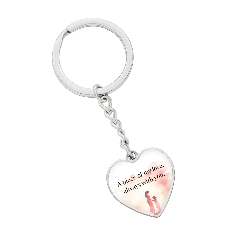 "A Piece of My Heart" Keychain - Matches "Forever Mine" Necklace - Gift from Mom to Daughter on Her First Mother's Day - Always From Mom