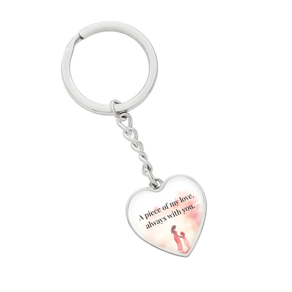 "A Piece of My Heart" Keychain - Matches "Forever Mine" Necklace - Gift from Mom to Daughter on Her First Mother's Day - Always From Mom