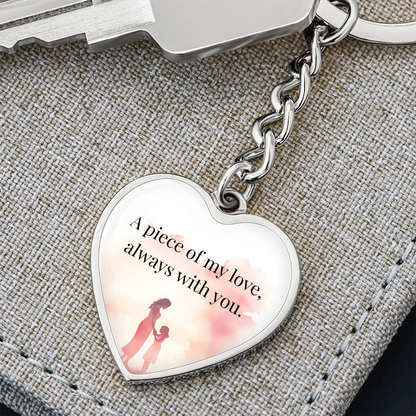 "A Piece of My Heart" Keychain - Matches "Forever Mine" Necklace - Gift from Mom to Daughter on Her First Mother's Day - Always From Mom