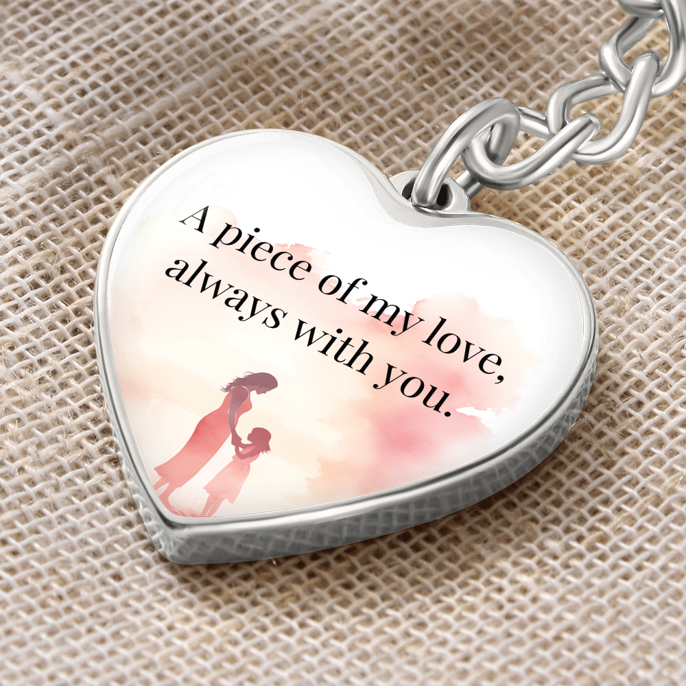 "A Piece of My Heart" Keychain - Matches "Forever Mine" Necklace - Gift from Mom to Daughter on Her First Mother's Day - Always From Mom