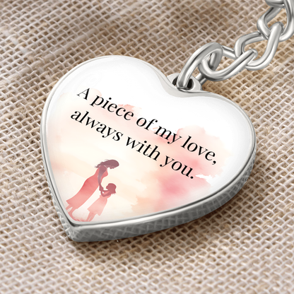 "A Piece of My Heart" Keychain - Matches "Forever Mine" Necklace - Gift from Mom to Daughter on Her First Mother's Day - Always From Mom