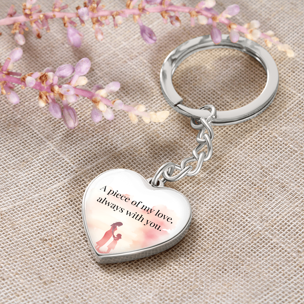 "A Piece of My Heart" Keychain - Matches "Forever Mine" Necklace - Gift from Mom to Daughter on Her First Mother's Day - Always From Mom