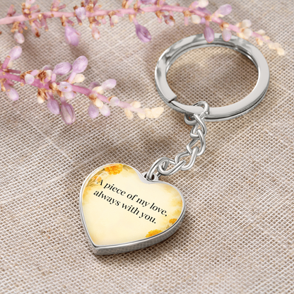 “A Piece of My Love” Heart Keychain – October Marigold