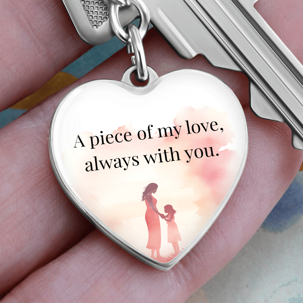 "A Piece of My Heart" Keychain - Matches "Forever Mine" Necklace - Gift from Mom to Daughter on Her First Mother's Day - Always From Mom