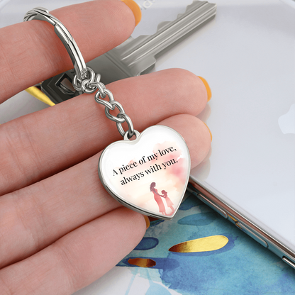 "A Piece of My Heart" Keychain - Matches "Forever Mine" Necklace - Gift from Mom to Daughter on Her First Mother's Day - Always From Mom