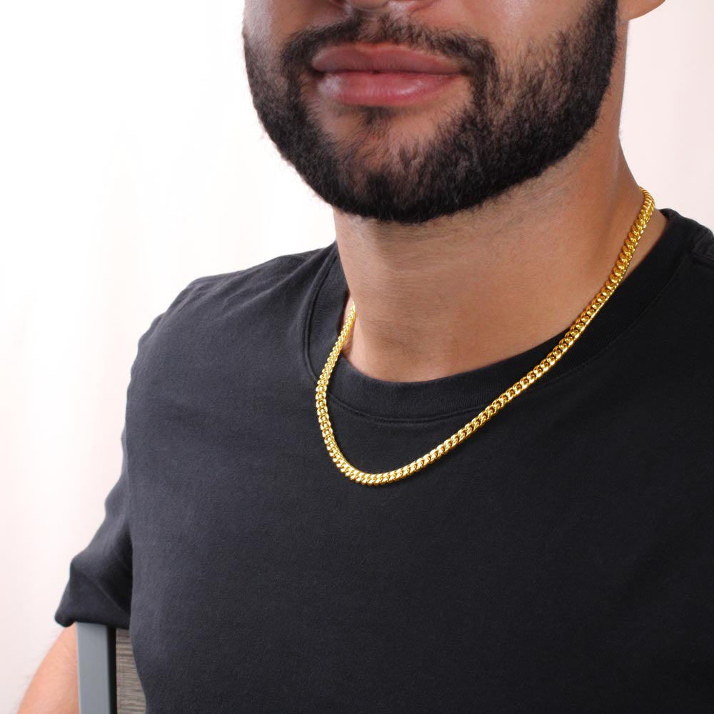 "My Son. My Pride." Cuban Link Chain Gift from Mom