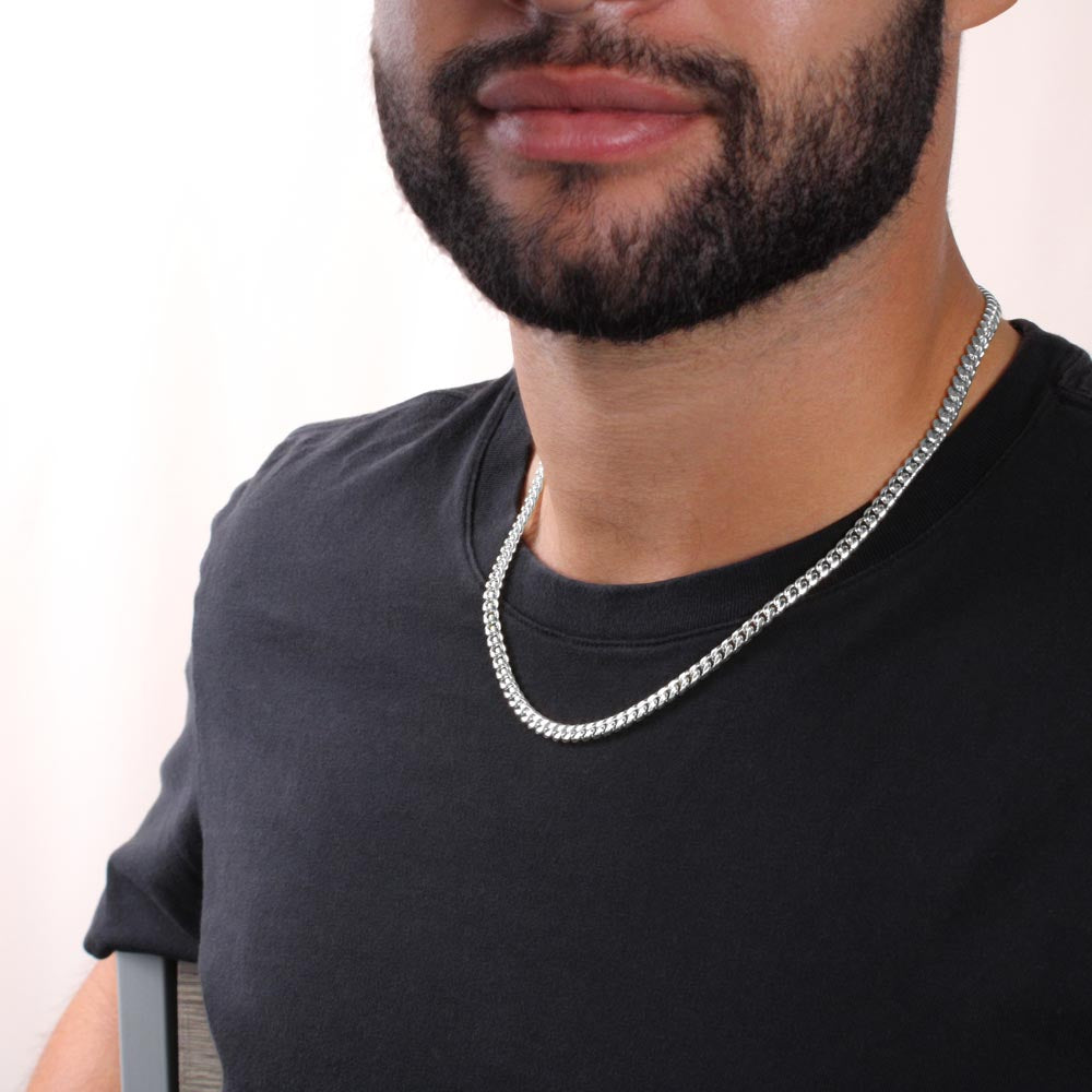 "My Son. My Pride." Cuban Link Chain Gift from Mom