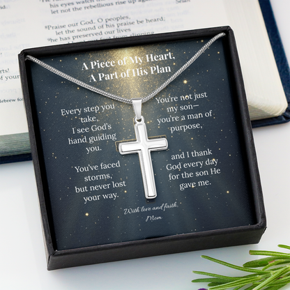 A Piece of My Heart, A Part of His Plan – Artisan Cross Necklace
