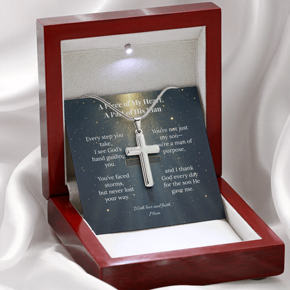 A Piece of My Heart, A Part of His Plan – Artisan Cross Necklace