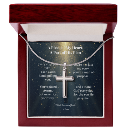 A Piece of My Heart, A Part of His Plan – Artisan Cross Necklace